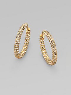 Adriana Orsini Pave Hoop Earrings/0.75   Gold