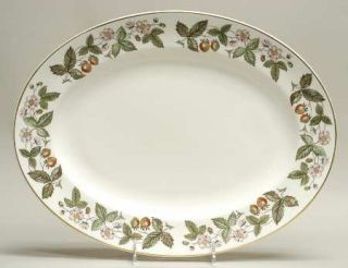 Wedgwood Strawberry Hill 15 Oval Serving Platter, Fine China Dinnerware   Straw