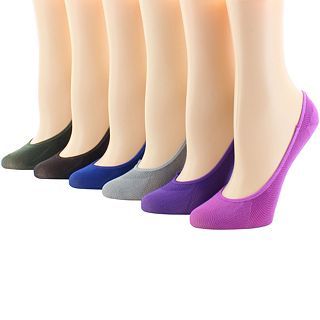6 pk. Microfiber Mesh Liner Socks, Fuschia Multi, Womens