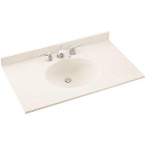 Swanstone VC02261.059 Universal Ellipse 61 in. Solid Surface Vanity Top in White