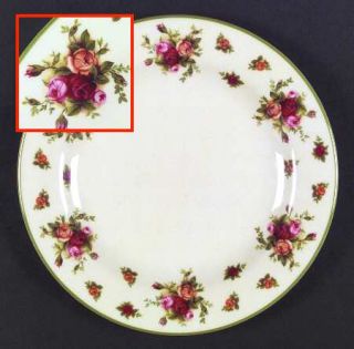 Royal Albert Old Country Roses Cream Green Trim Dinner Plate, Fine China Dinnerw