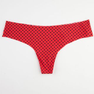 Hearts Print Microfiber Thong Red In Sizes X Large, Large, Medium, Small For Wo