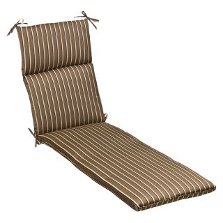 Pillow Perfect Outdoor Brown/ Beige Striped Chaise Lounge Cushion With Sunbrella Fabric (Brown/beige stripedMaterials 100 percent Sunbrella acrylicFill 100 percent Virgin polyester fiber fillClosure Sewn seam Weather resistant UV protection Care instru