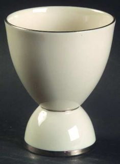 Fine Arts Tranquility Double Egg Cup, Fine China Dinnerware   Cream & Platinum