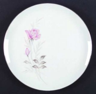 Camelot American Rose Dinner Plate, Fine China Dinnerware   Pink Rose Off Center