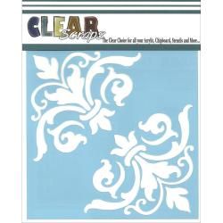 Clear Scraps Stencils 6 X6  Corner Flourish