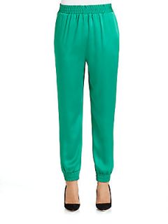 Satin Pajama Pants   Emerald