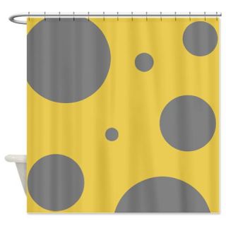  Yellow Gray Retro Dot Shower Curtain  Use code FREECART at Checkout
