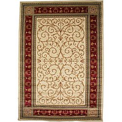 Paloma Claret Ivory Area Rug (53 X 77) (OlefinPile Height 0.4 inchesStyle TransitionalPrimary color IvorySecondary colors Red, black, beigePattern BorderTip We recommend the use of a non skid pad to keep the rug in place on smooth surfaces.All rug s