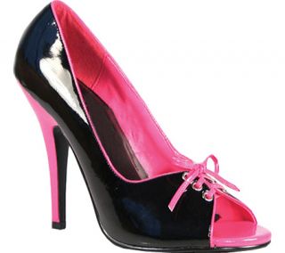 Womens Pleaser Seduce 216   Black/Fuchsia Patent Casual Shoes
