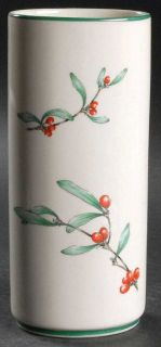Gorham Homecoming 8 Vase, Fine China Dinnerware   Red Berries, Green Leaves & T