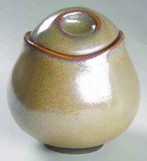 Sango Pearltone Gold Sugar Bowl & Lid, Fine China Dinnerware   Stoneware, Brown/