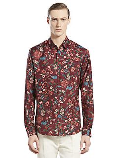 Gucci Floral Pattern Woven Shirt   Red