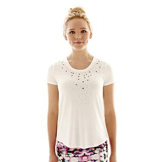 L AMOUR BY NANETTE LEPORE L Amour Nanette Lepore Scoopneck Tee, White, Womens