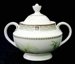 Royal Doulton White Nile Sugar Bowl & Lid, Fine China Dinnerware   White Flower,