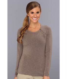 Royal Robbins Nabru L/S Button Crew Womens Long Sleeve Pullover (Taupe)