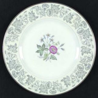Wedgwood Wildflower Ivory Dinner Plate, Fine China Dinnerware   Ivory Band,Gray