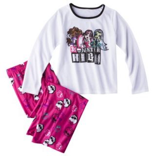 Monster Chic Girls Long Sleeve Pajama Set   Fuchsia M