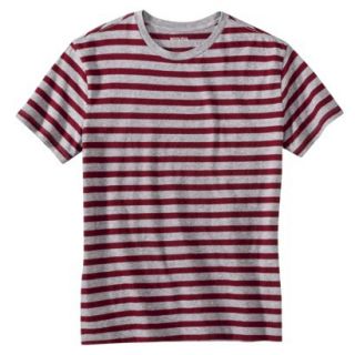 Merona Mens Short Sleeve Ultimate Tee   Red/Gray Stripe XL