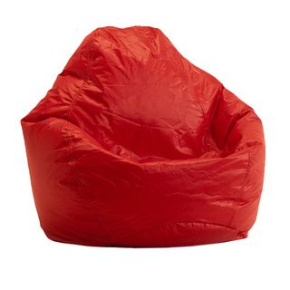 Beansack Ultra Red Vinyl Lounge Bean Bag Chair (RedMaterials Polyester microsuede, polystyrene beansWeight 12 poundsDiameter 28 inchesFill Virgin polystyrene beansClosure Double YKK zipper is added for durability and then sealed shut for safetyCover
