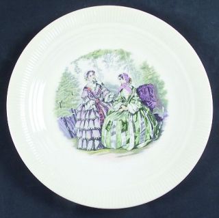 Salem Godey Prints (Ribbed Rim) Luncheon Plate, Fine China Dinnerware   Victory