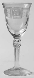 Fostoria Greek Key Cordial Glass   Stem #6032, Cut