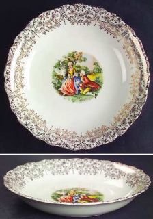 Nasco (USA) Royal Colonial Coupe Soup Bowl, Fine China Dinnerware   Gold Filigre