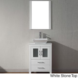 Virtu Usa Dior 24 Inch Single Sink Vanity Set In White