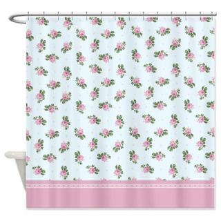 Pastel Blue and Pink Floral Pattern Shower Curtain  Use code FREECART at Checkout