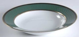 Fitz & Floyd Chaumont Teal Green Large Rim Soup Bowl, Fine China Dinnerware   Go