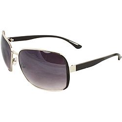 Unisex Black/ Silver Square Sunglasses