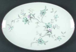 Noritake Lorene 16 Oval Serving Platter, Fine China Dinnerware   Purple/Blue/Gr
