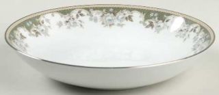 Noritake Fellicia Coupe Soup Bowl, Fine China Dinnerware   Tan Band&Scrolls,Gree