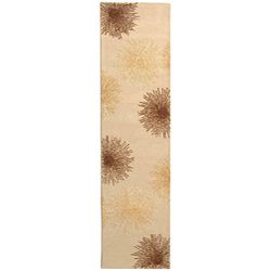 Handmade Soho Burst Beige New Zealand Wool Runner (26 X 14) (BeigePattern GeometricMeasures 0.625 inch thickTip We recommend the use of a non skid pad to keep the rug in place on smooth surfaces.All rug sizes are approximate. Due to the difference of mo