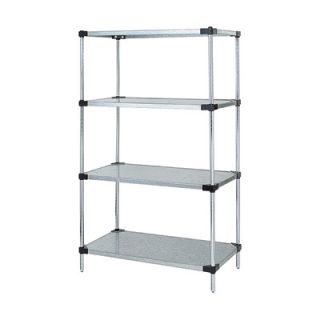 Quantum Solid Shelf Unit System   86in.H Unit with 4 60in.W x 24in.D Shelves,