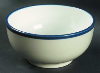 Nautica Crew Mariner Blue Soup/Cereal Bowl, Fine China Dinnerware   Blue Band Or