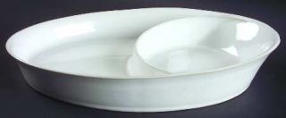 Denby Langley Signature (Coupe) 11 Oval Divided Vegetable Bowl, Fine China Dinn