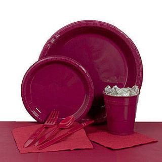 Burgundy Plastic Party Pack