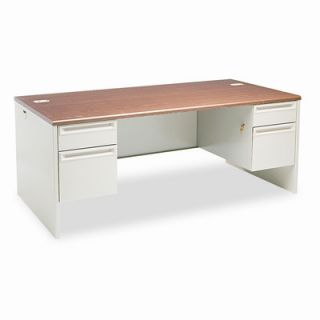 HON 38000 Series Double Pedestal Desk, 72 Wide HON38180NS Finish Medium Oak