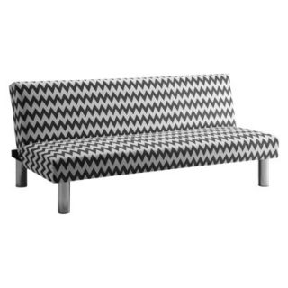 Sleeper Sofa Pattern Chevron Futon   Black & White