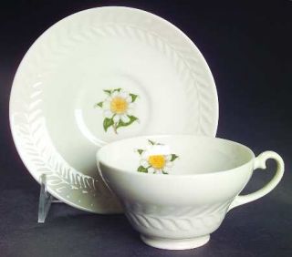 Haviland Camellia Footed Cup & Saucer Set, Fine China Dinnerware   New York, Gre