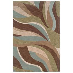 Hand tufted Blue/ Brown Abstract Rug (5 X 79)