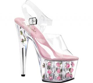 Womens Pleaser Adore 708FL   Clear/Baby Pink High Heels