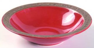 Sango Rustic Cranberry Soup/Cereal Bowl, Fine China Dinnerware   Red Center,Rust