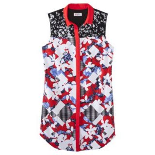 Peter Pilotto for Target Shirt Dress  Red Floral Print M