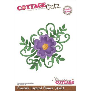 Cottagecutz Die 4x6 flourish Layered Flower