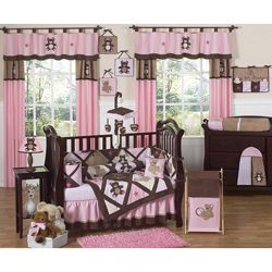 Sweet Jojo Designs Pink Teddy Bear 9 piece Crib Bedding Set