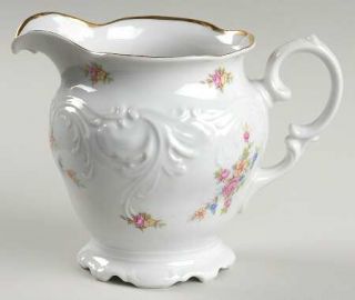 Walbrzych 4081 Creamer, Fine China Dinnerware   Multifloral Border  And Center