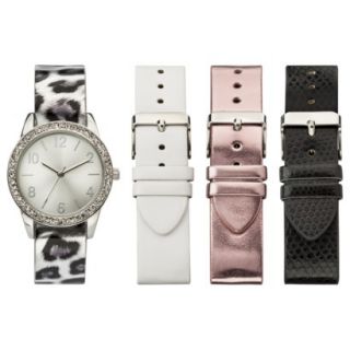 Womens Xhilaration Solid Analog Watch Set with Replacement Straps   Multicolor