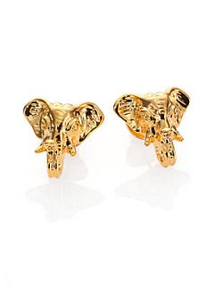 Tory Burch Naomi Elephant Stud Earrings   Gold